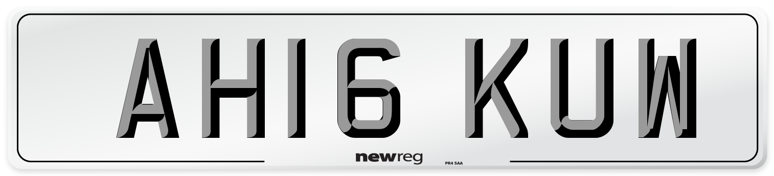 AH16 KUW Number Plate from New Reg